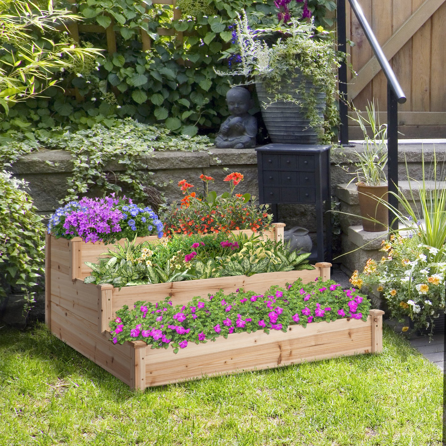 470L Raised Garden Bed, 3-Tier Planter Kit