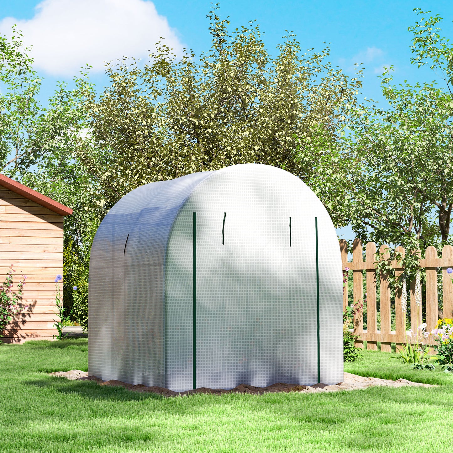 180 x 180cm Walk-In Polytunnel Greenhouse