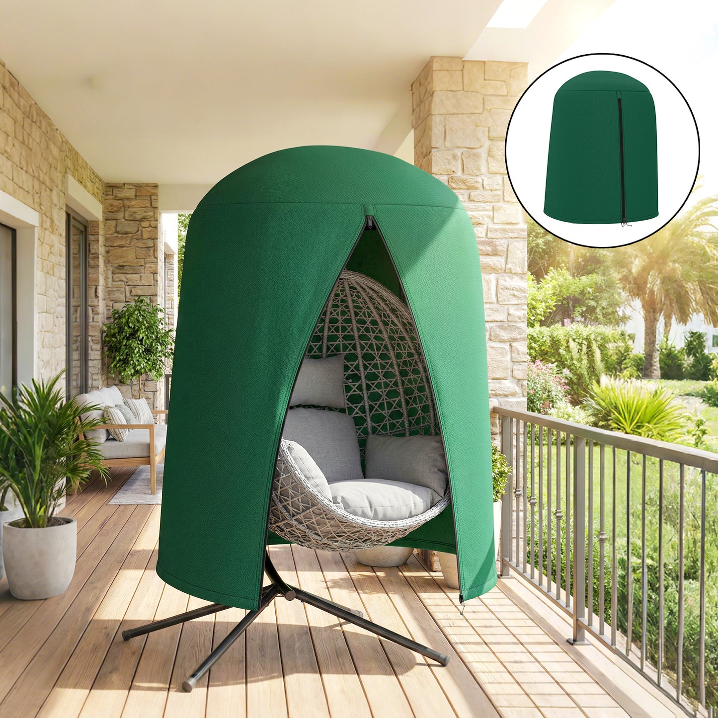190 x Φ128cm Hanging Egg Chair Furniture Cover