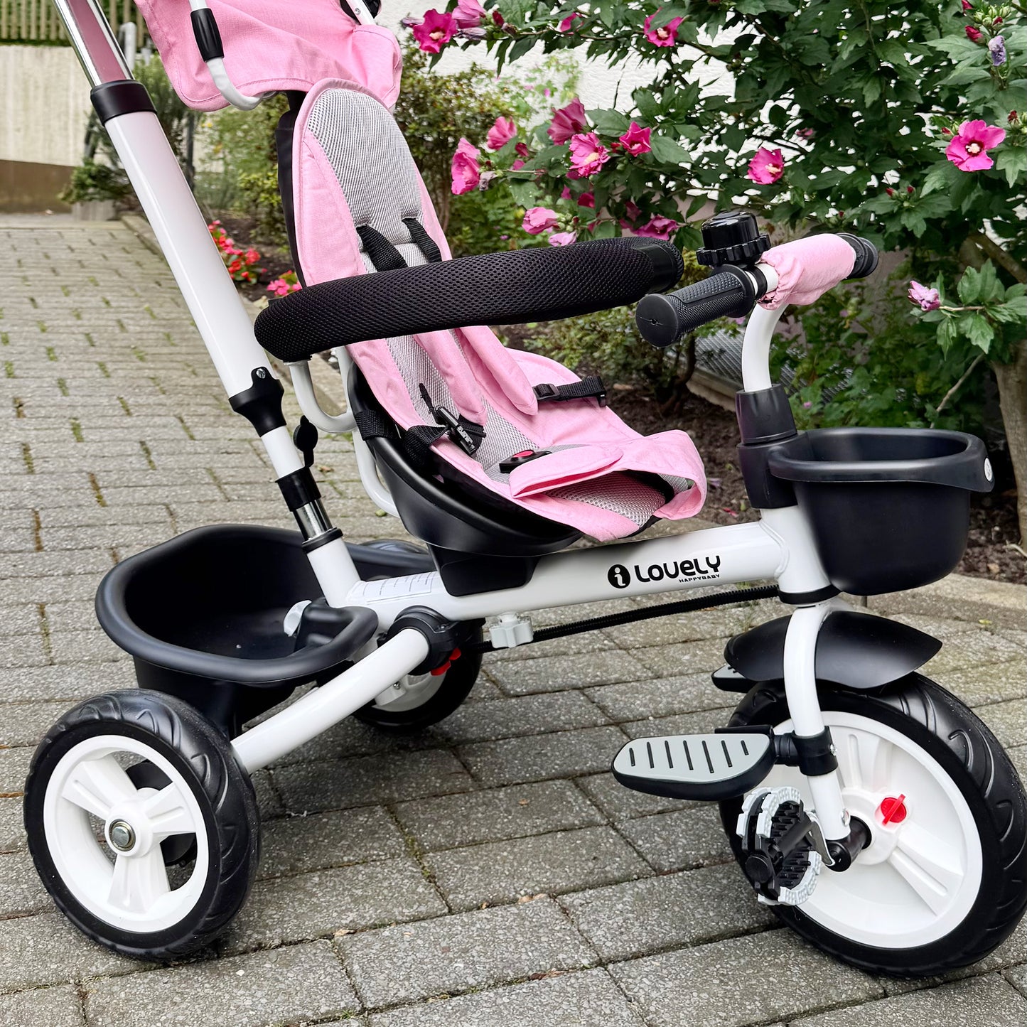 Metal Frame 6 in 1 Baby Push Tricycle with Parent Handle