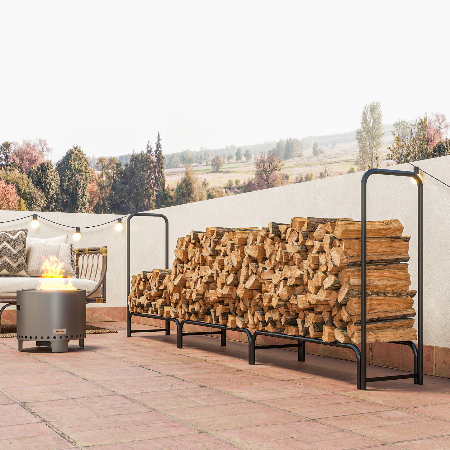 Firewood Rack with Waterproof Cover (1)