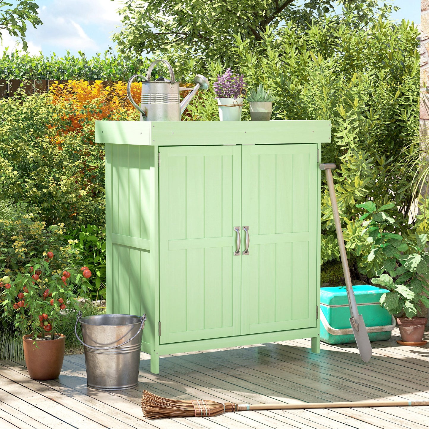 Small Shed, Wooden Garden Shed with Openable Hinged Roof (1)