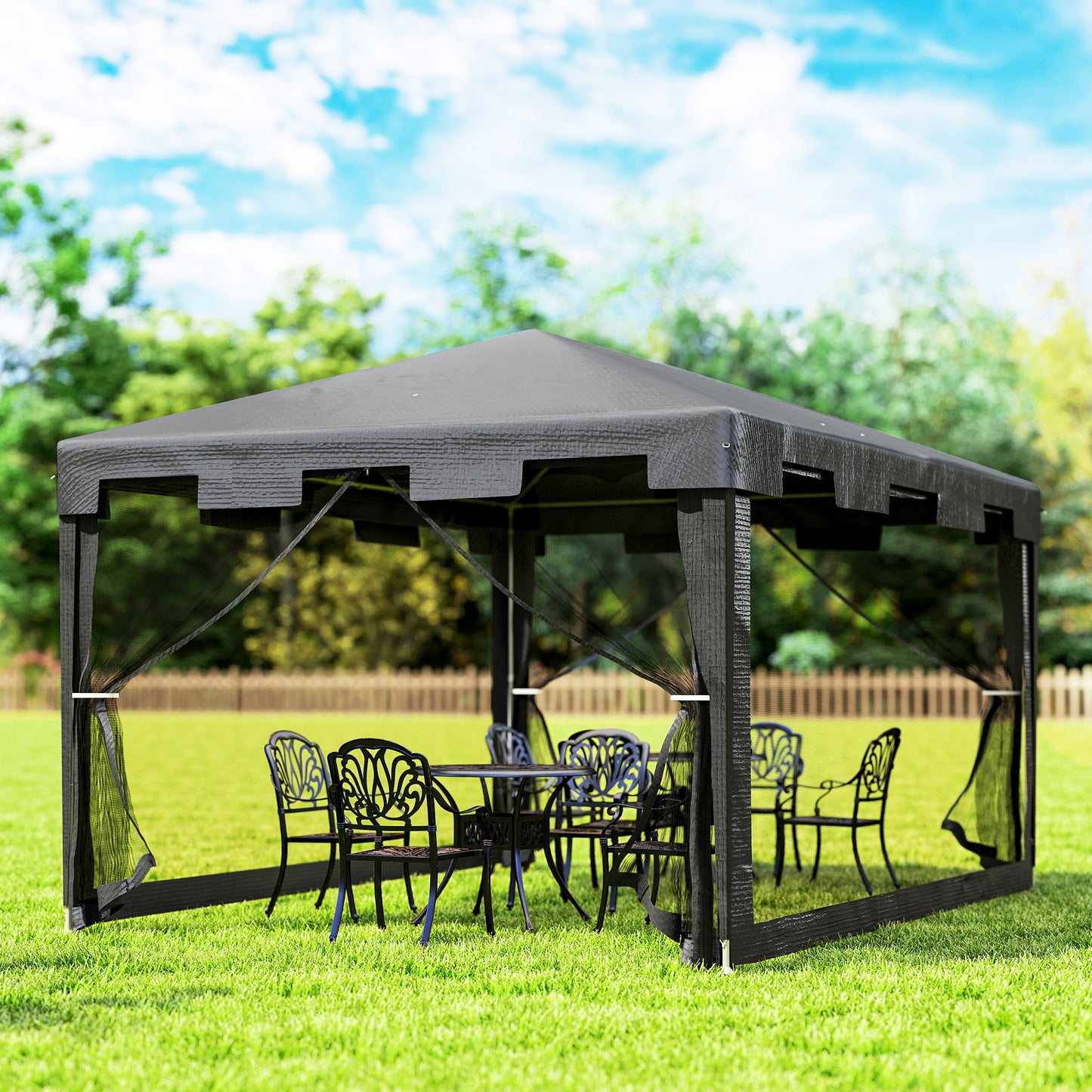 4 x 3 m Party Tent Wedding Gazebo Outdoor Waterproof PE Canopy Shade