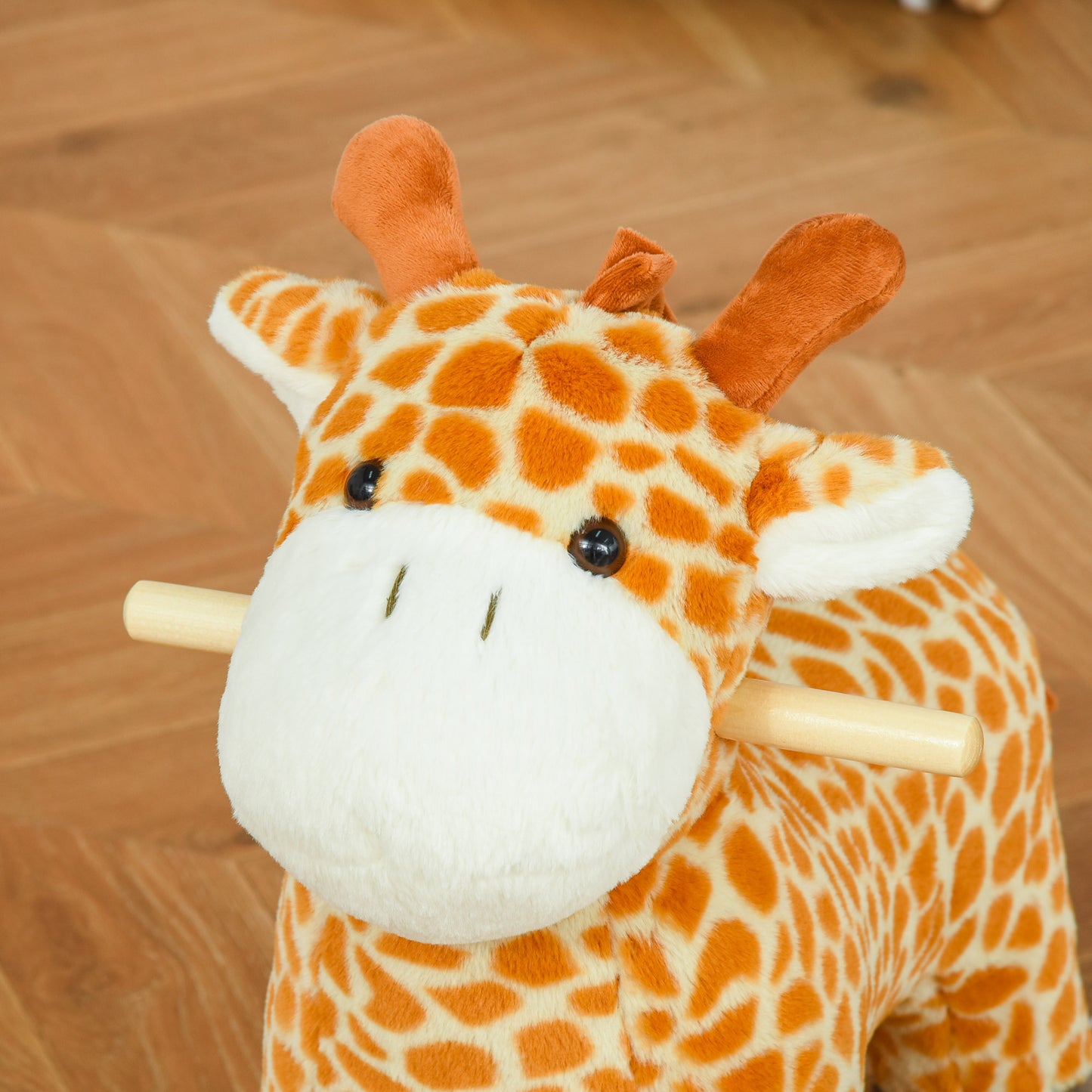 2 In 1 Kids Todder Rocking Horse Plush Ride On Giraffe Rocker