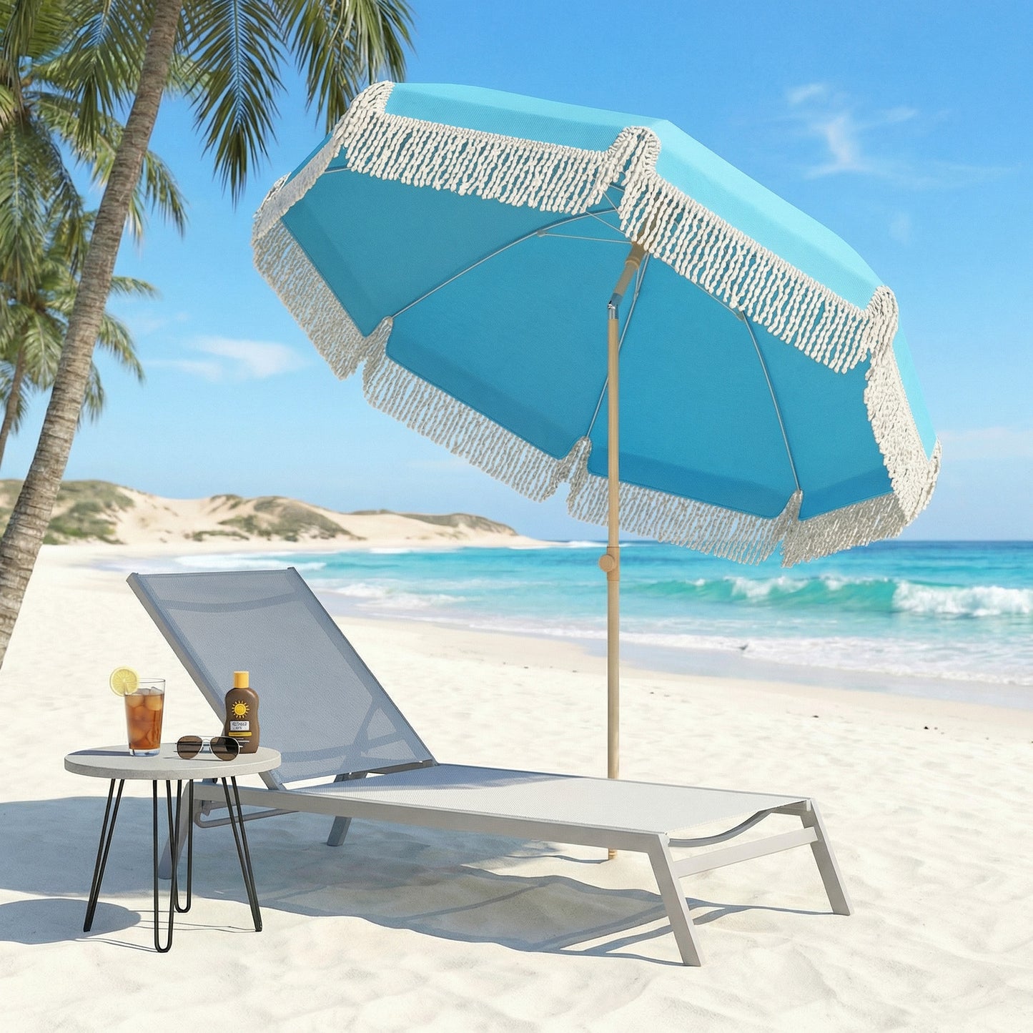 1.7 m Beach Umbrella with Sand Anchor (1)