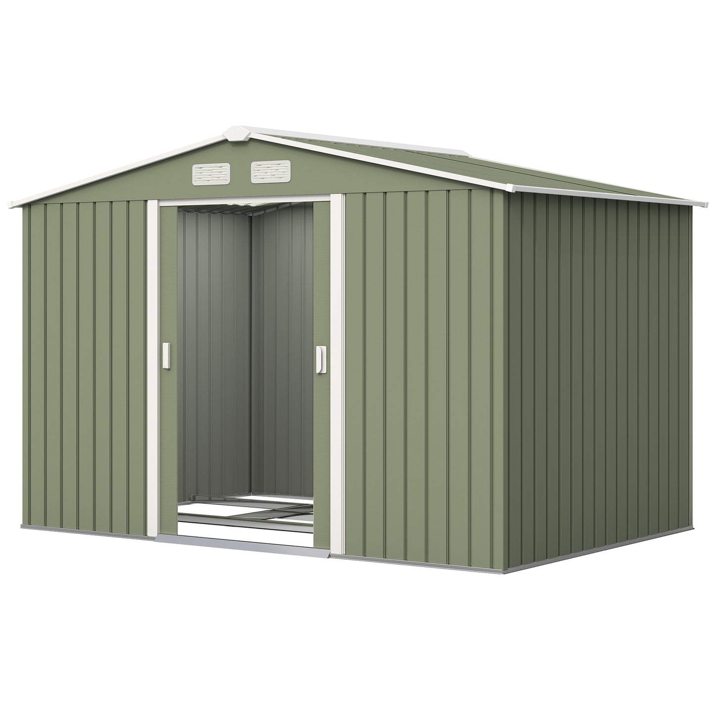 9 x 6ft Metal Garden Shed, Waterproof Outdoor Bike Storage Shed