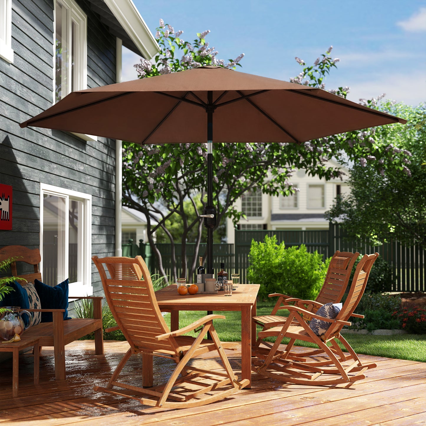 2.6 m Garden Parasol Umbrella with Aluminium Pole (5)