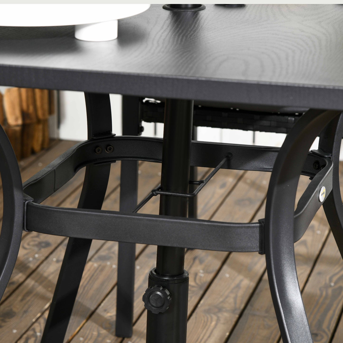 Five-Piece Garden Dining Set, with Rattan Seat Chairs and Cushions