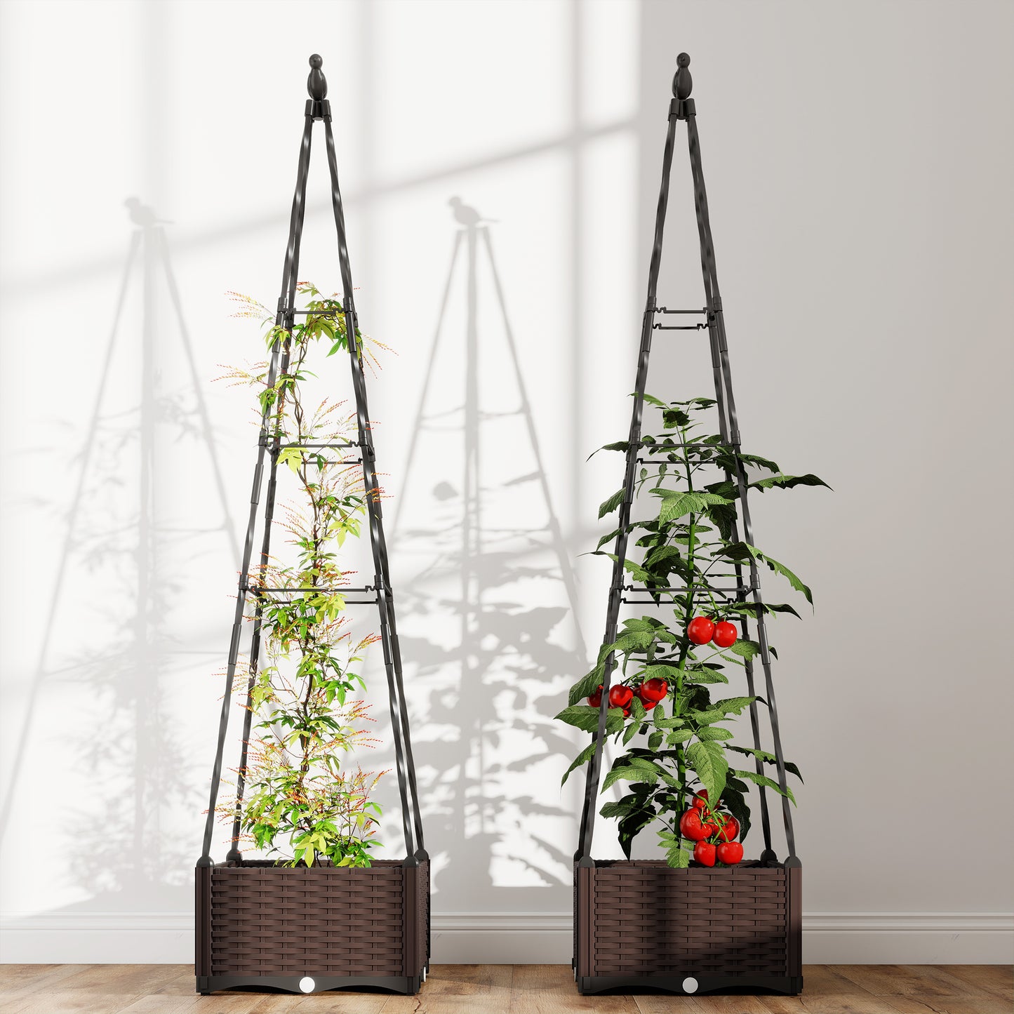 Raised Bed for Garden, Raised Garden Bed Planter Box with Trellis