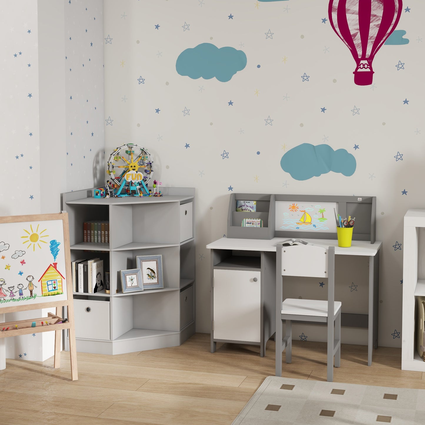 Kids Table and Chair Set w/ Whiteboard