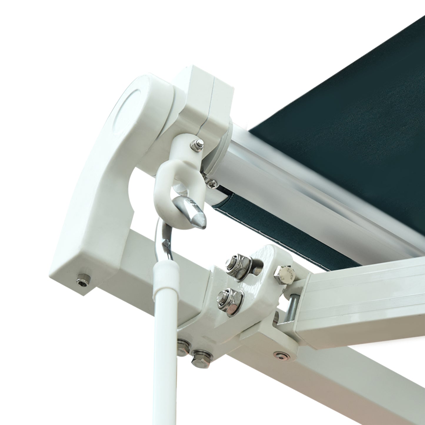 3 x 2.5m Manual Retractable Awning for Patio 45-75° Sun Canopy (1)