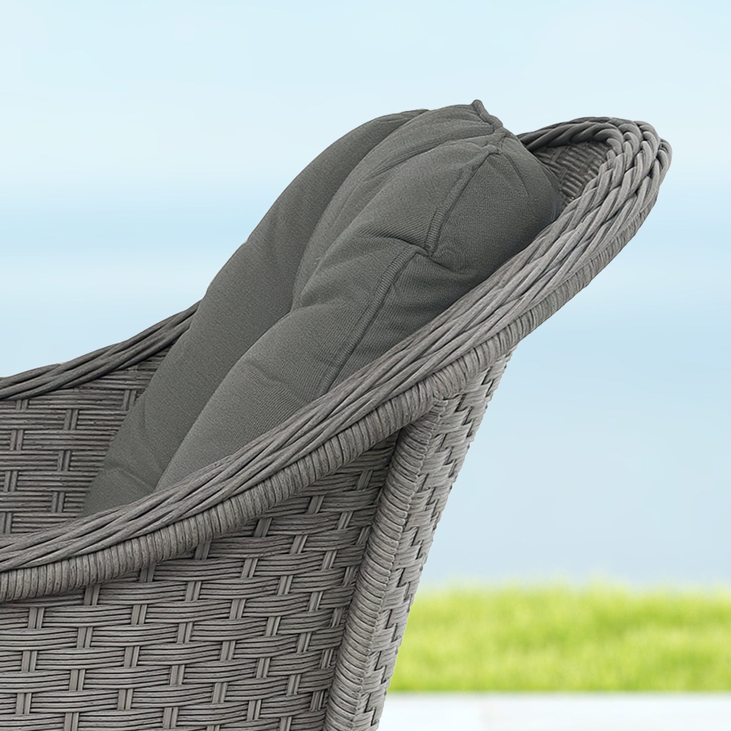 Four-Piece Rattan Set, with Glass-Top Table
