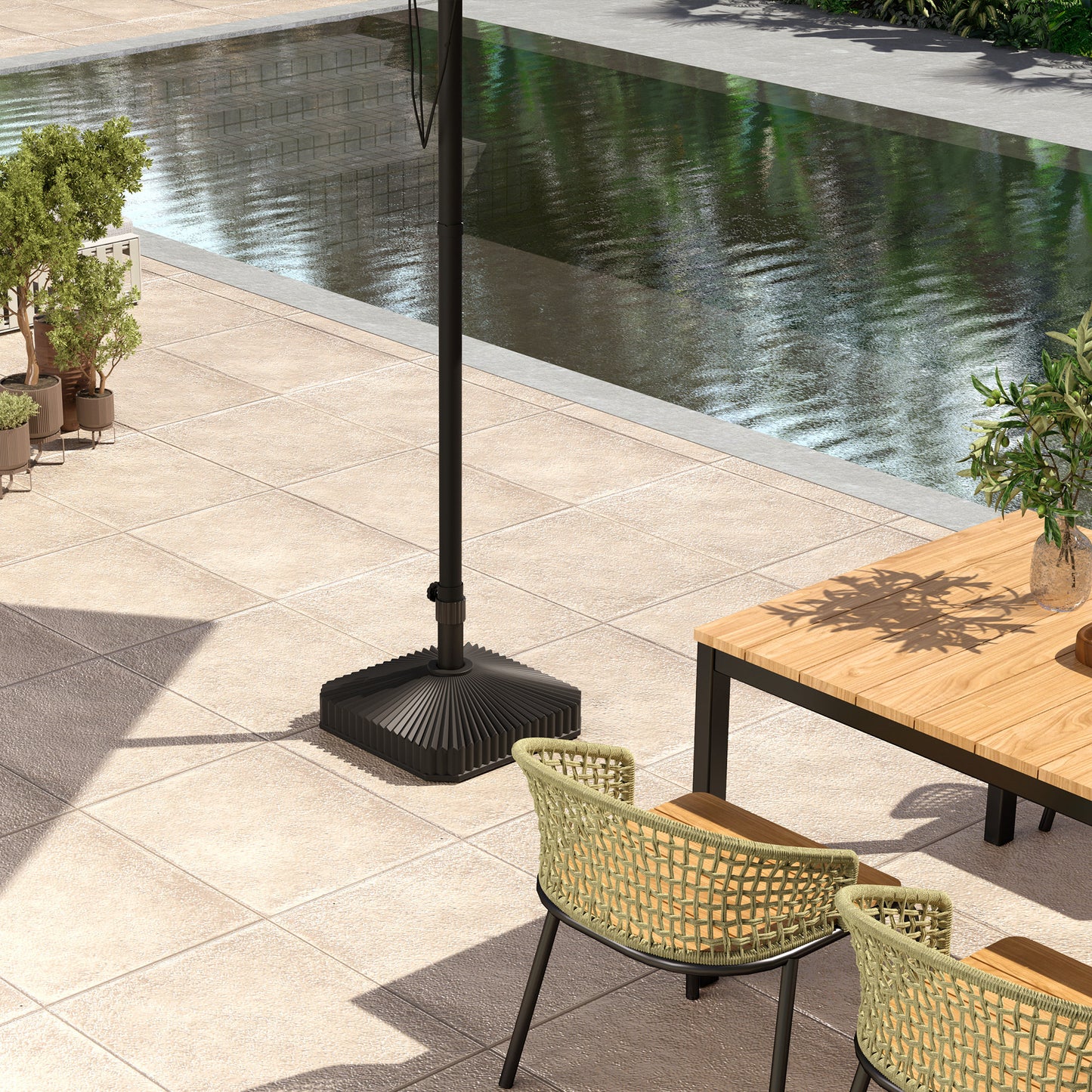 Patio Umbrella Stand, Heavy Duty Outdoor Parasol Base