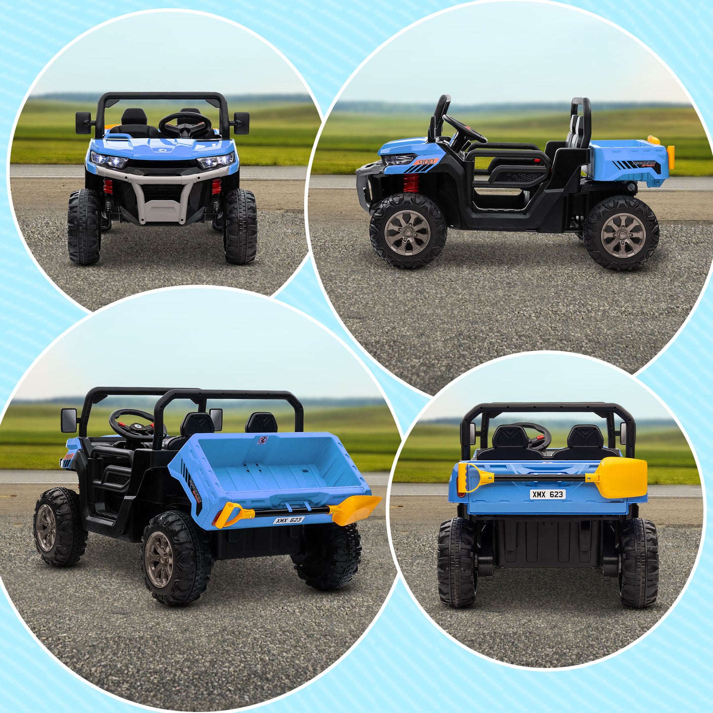 12V 2 Seater Kids Electric Ride-On Car with Electric Bucket