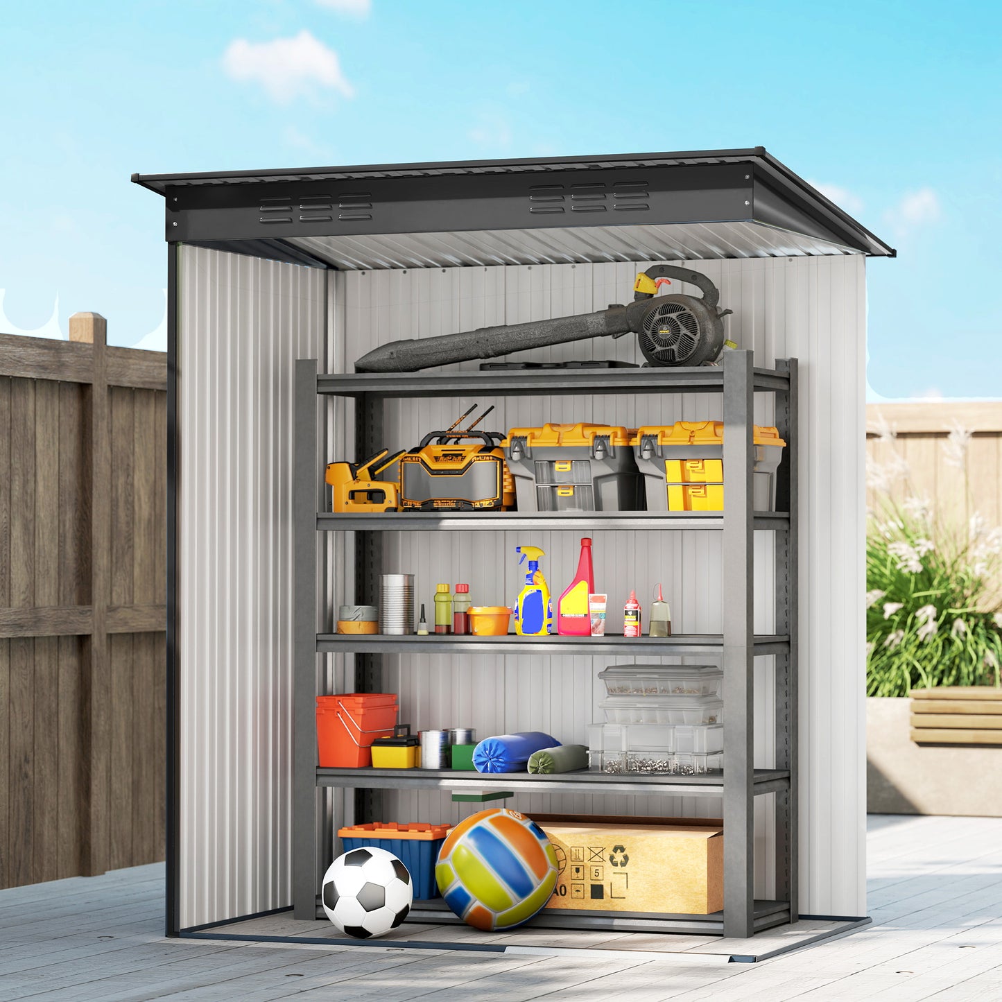 5 x 3.5ft Metal Garden Storage Shed with Effortless Assembly