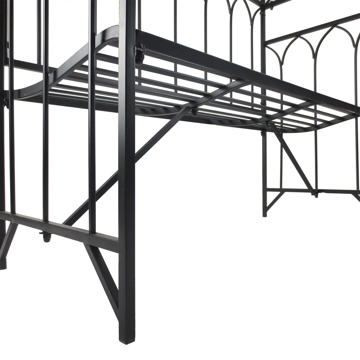 Garden Metal Frame Bench W/Arch for Various Climbing Plant