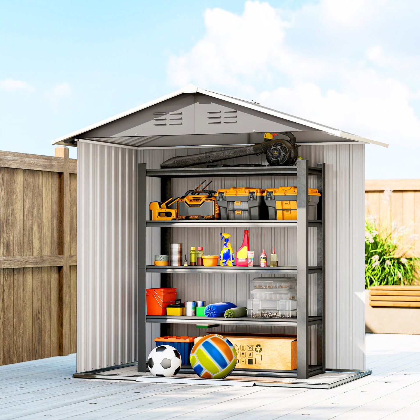 6.5 x 3.5ft Metal Garden Storage Shed