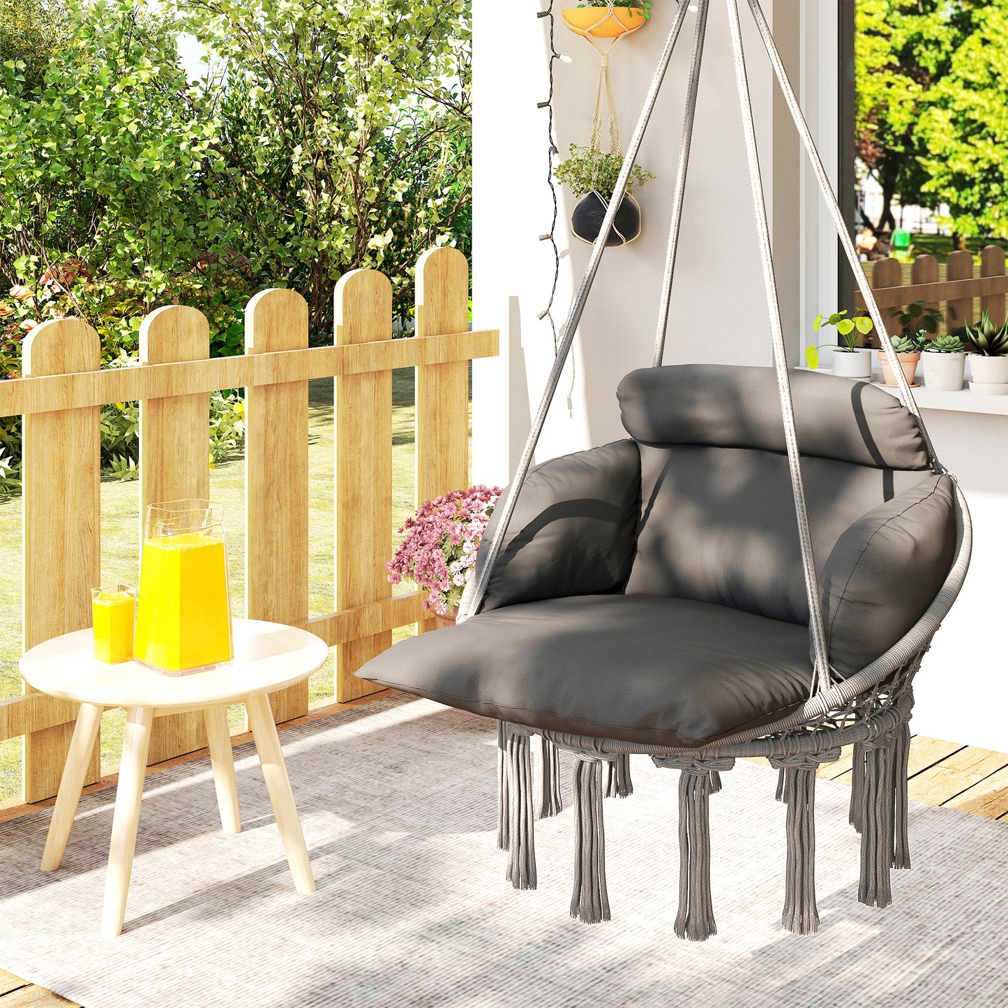 Hanging Chair Outdoor Hammock Chair with Soft Cushion