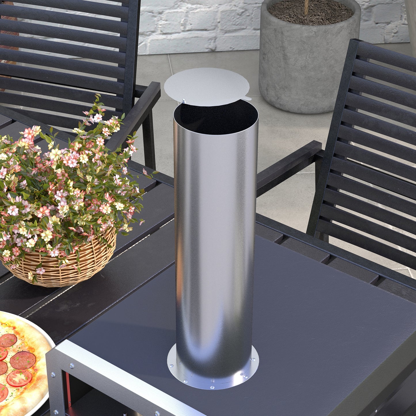 Portable Wood Pellet Pizza Oven with 12" / 30cm Rotating Pizza Stone