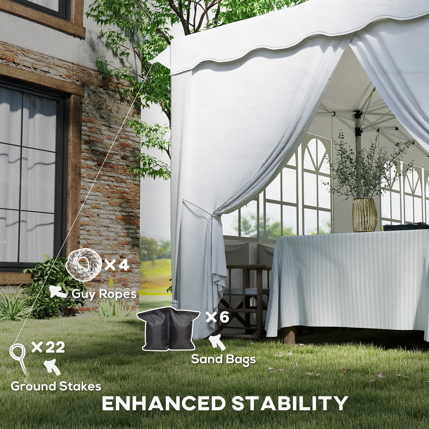 3 x 6m Pop Up Gazebo with Sides