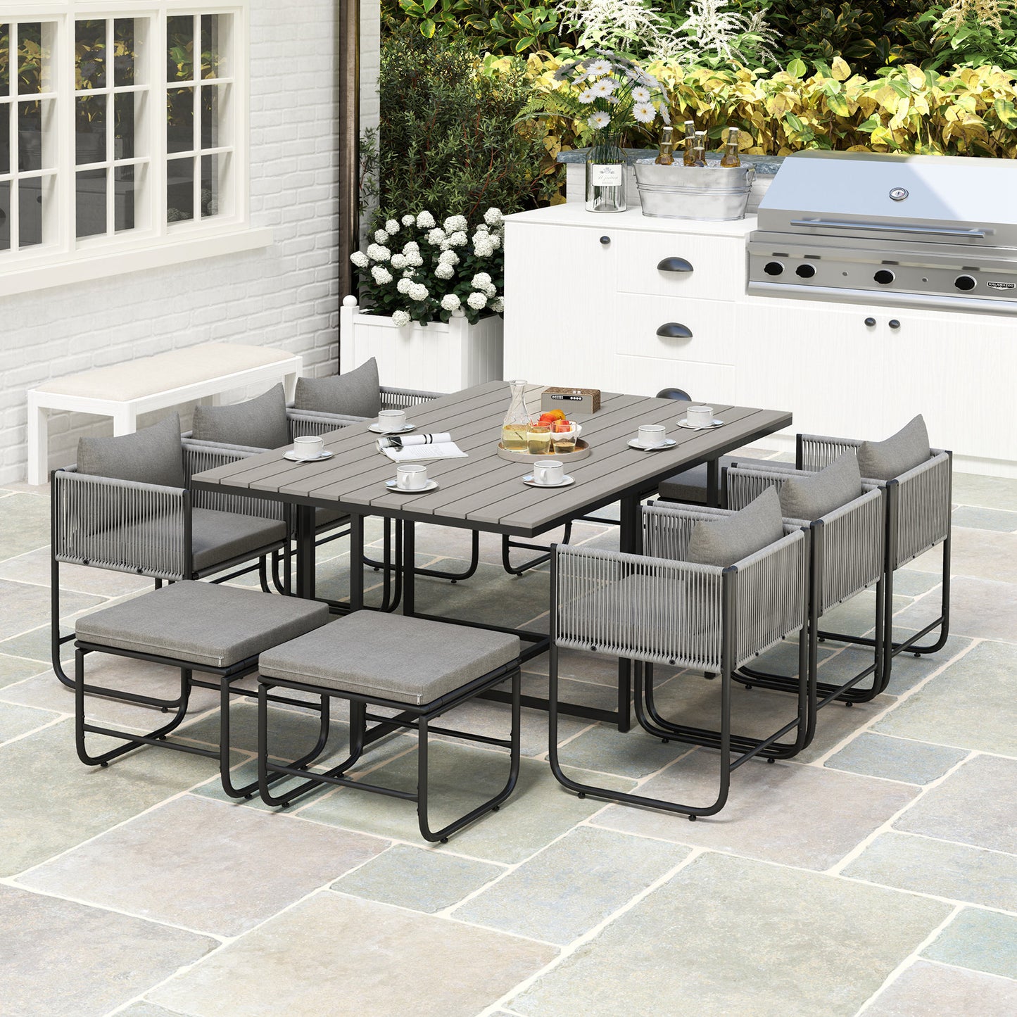 10 Seater Rattan Cube Garden Furniture Set