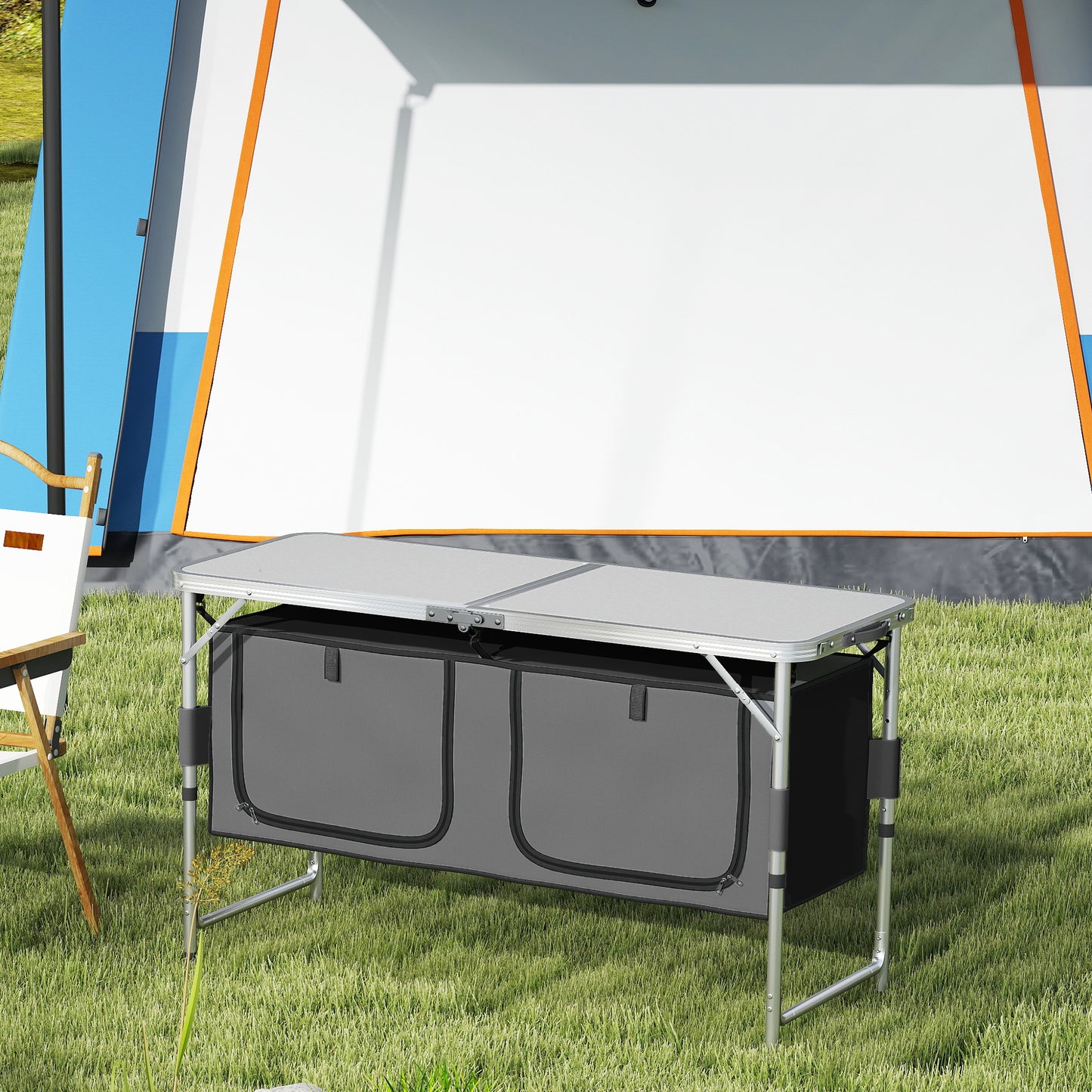 4ft Folding Camping Cupboard Kitchen