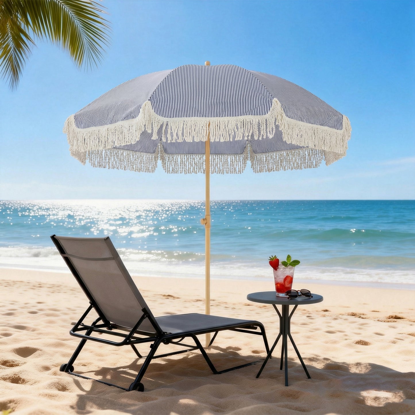 1.7 m Beach Umbrella with Sand Anchor (2)