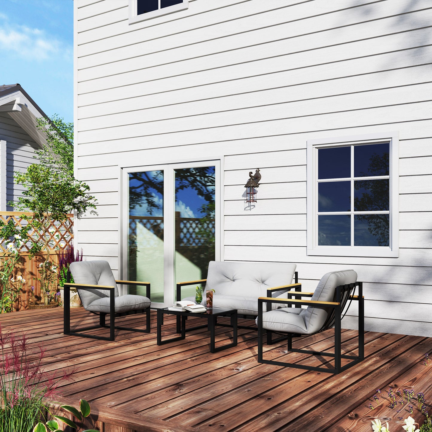 Garden Furniture Set, 4 Piece Indoor Outdoor Conservatory