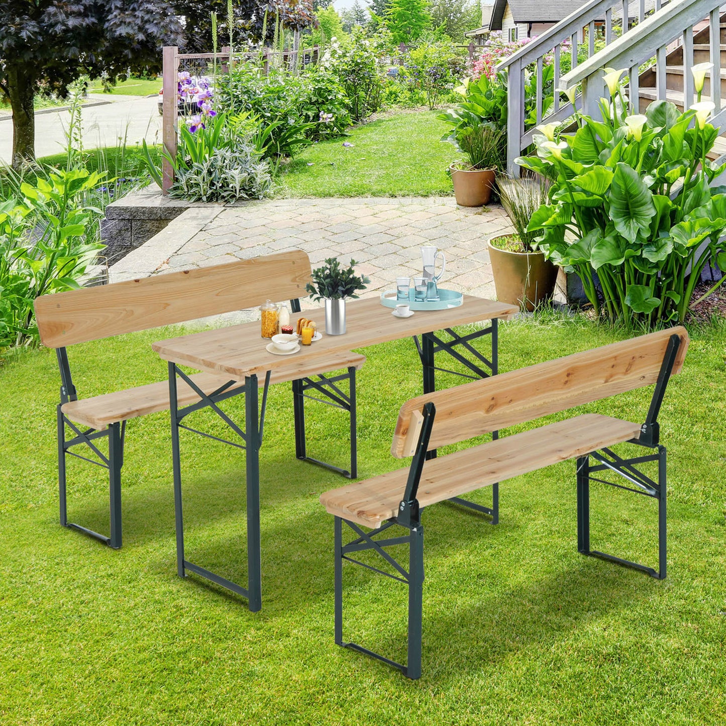 Portable Folding Camping Picnic Trestle Beer Table