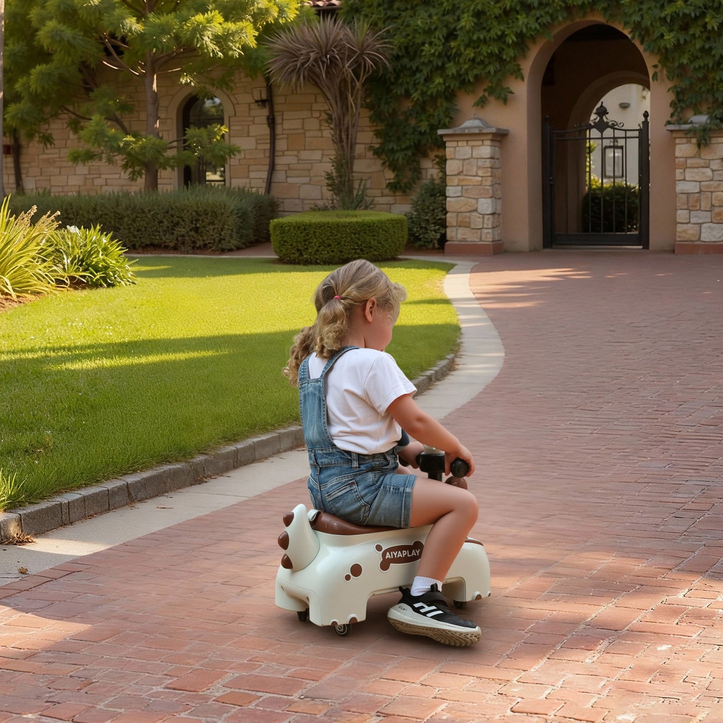 Kids Ride On Car, Dinosaur Foot to Floor Slider with Storage