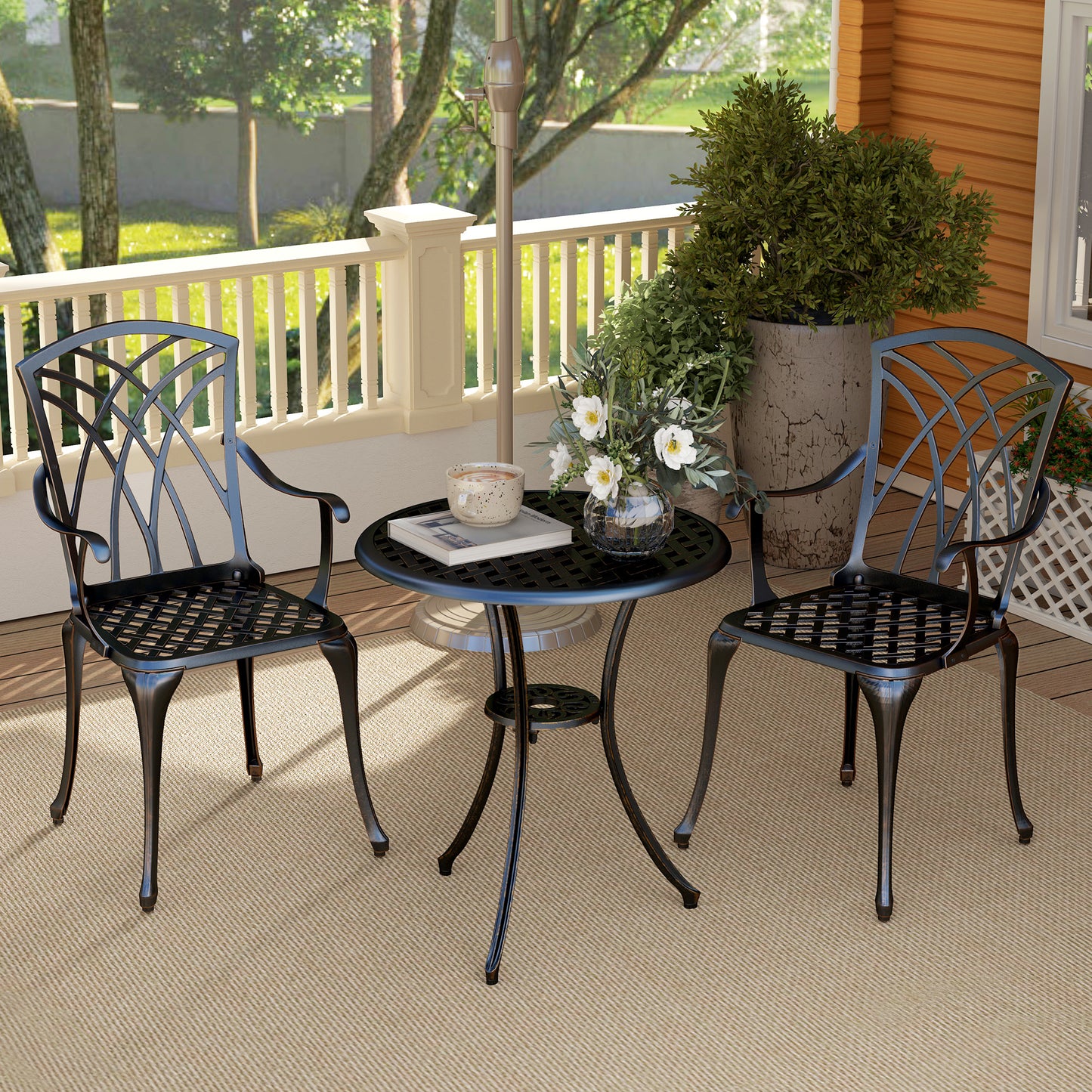 3 Pieces Garden Dining Set for 2