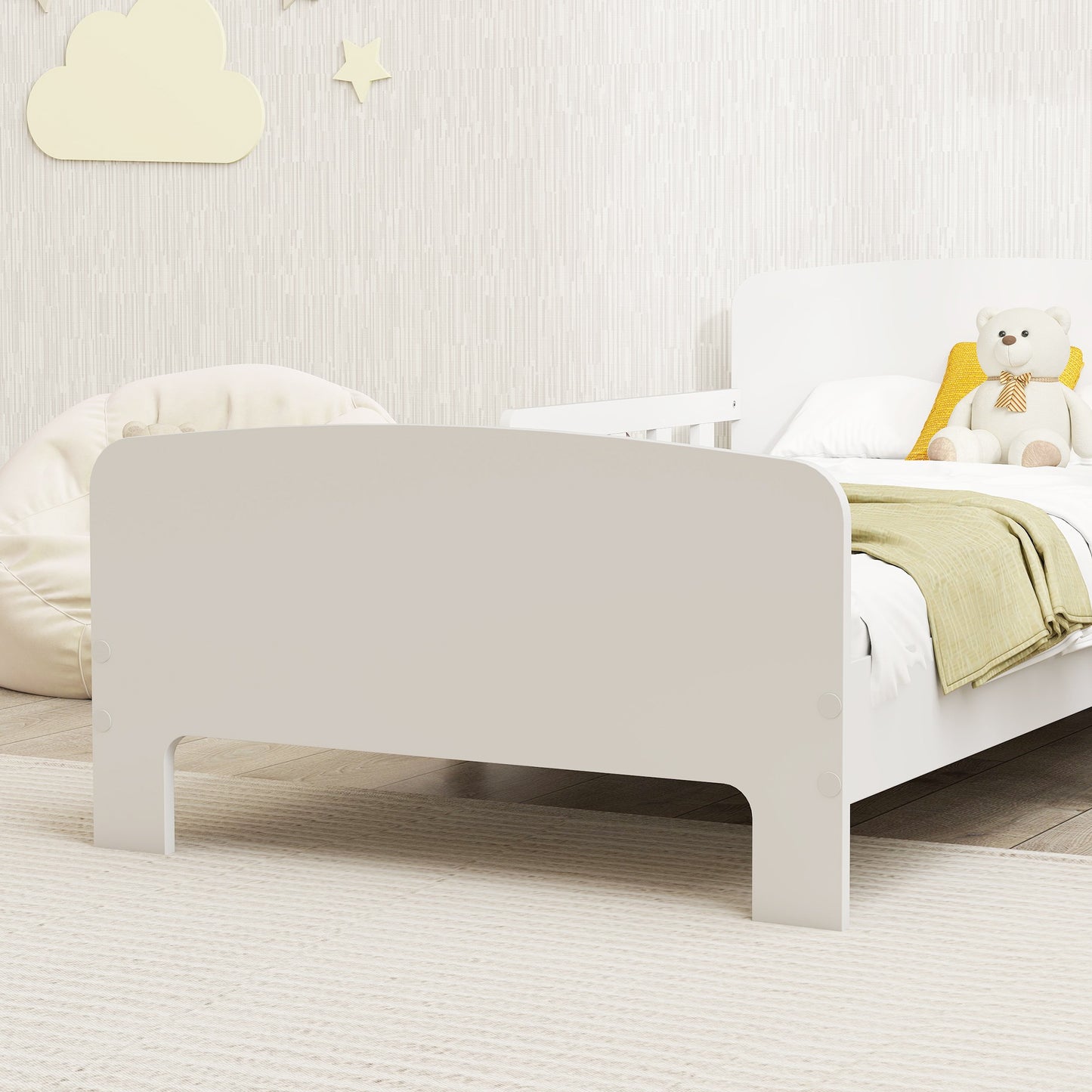 Toddler Bed, Kids Bed Frame with Safety Side Rails
