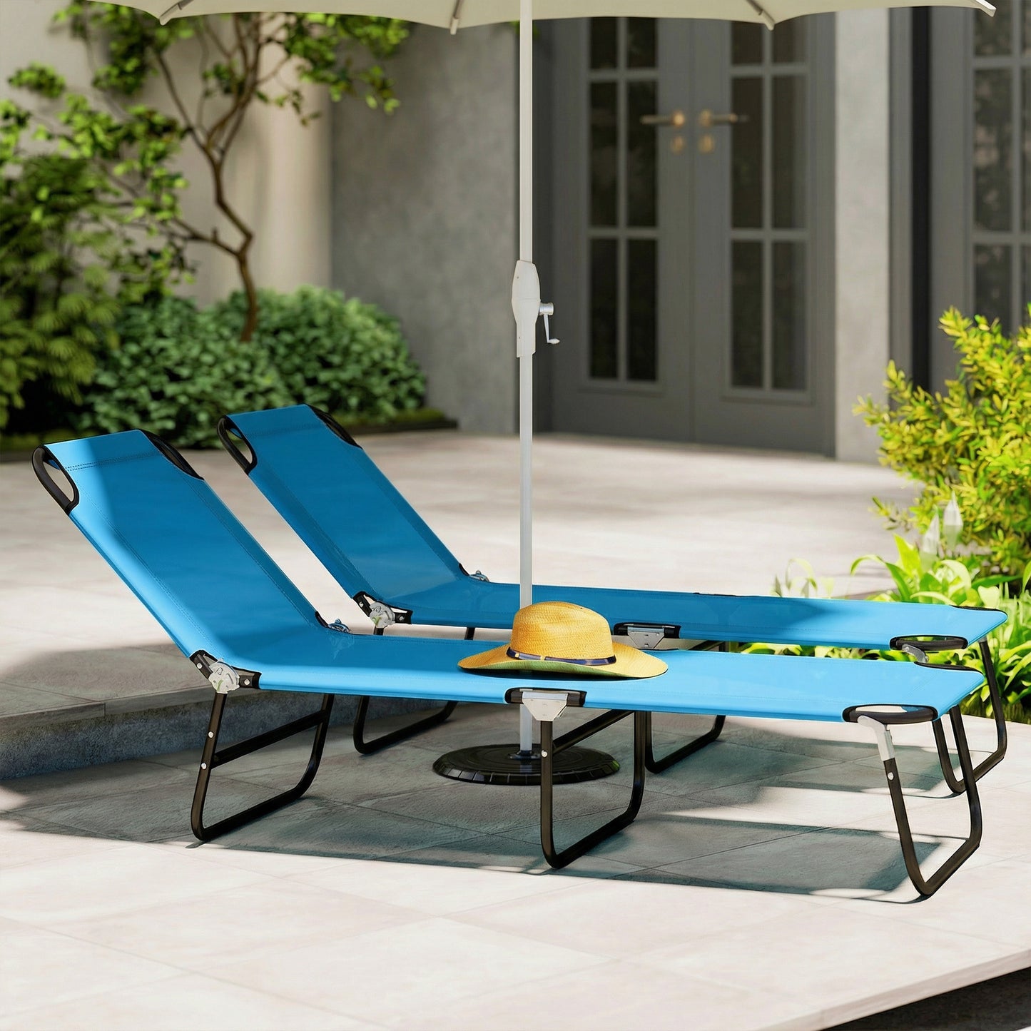 Garden Sun Lounger, with Five-Position Back (4)