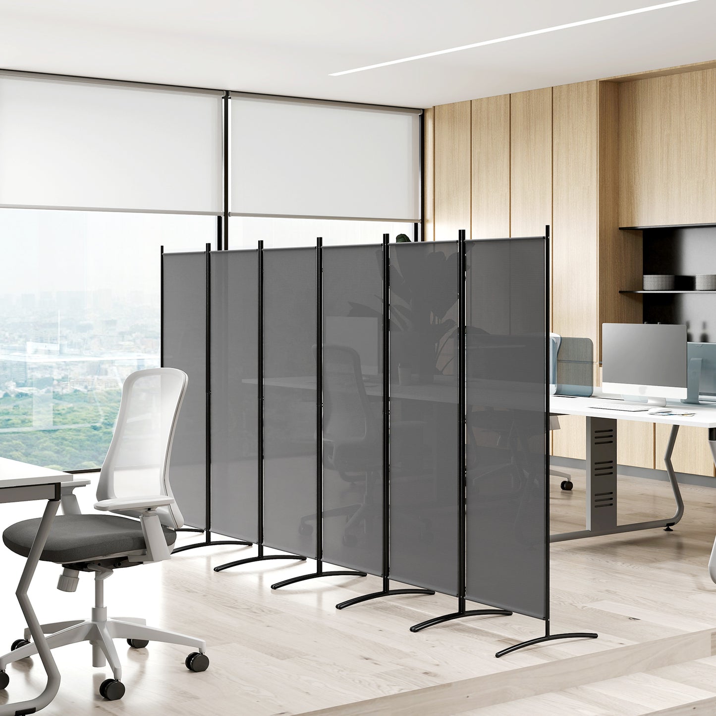 6 Panel Folding Room Divider Foldable Freestanding Garden Privacy