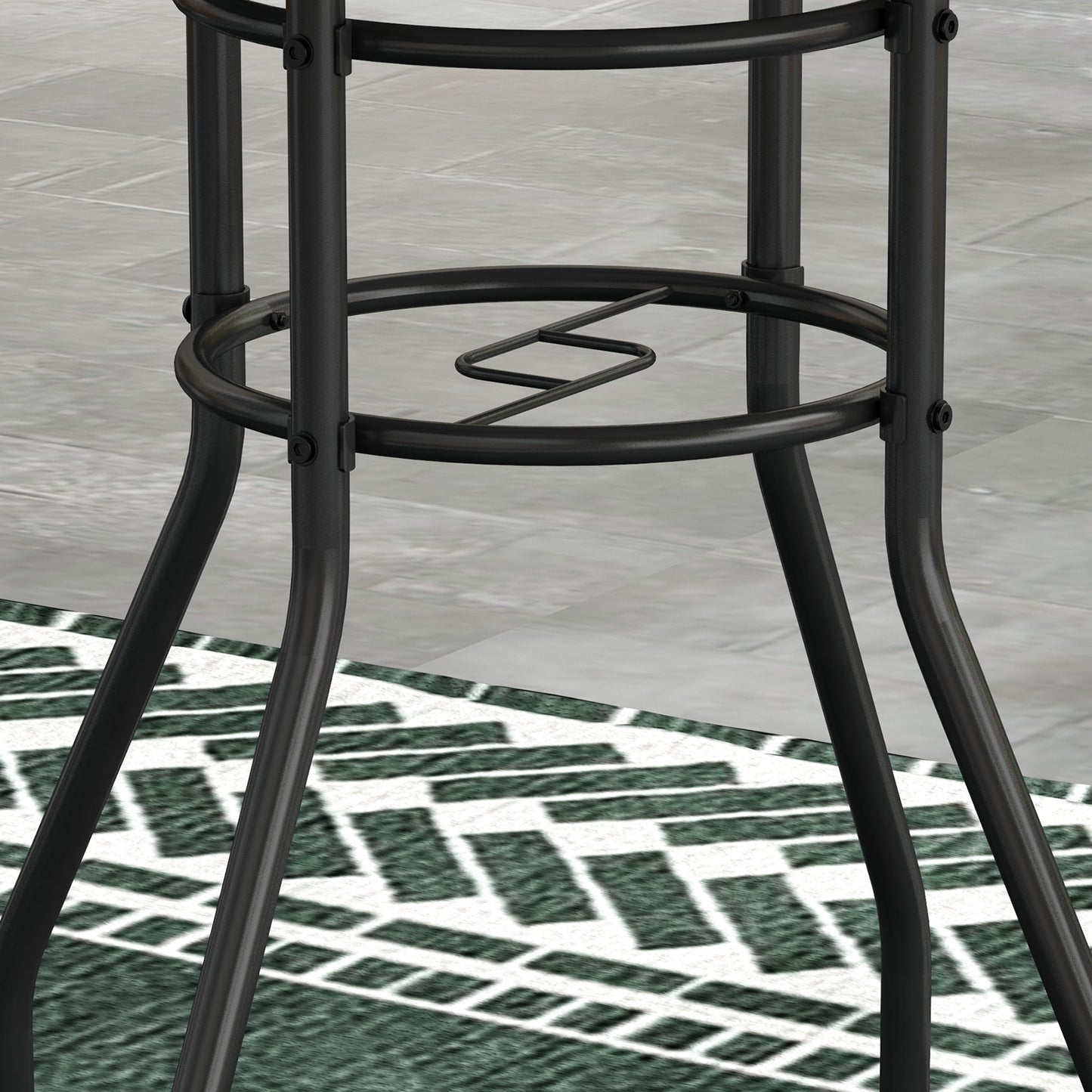 Φ60 Garden Table, with Glass Printed Tabletop