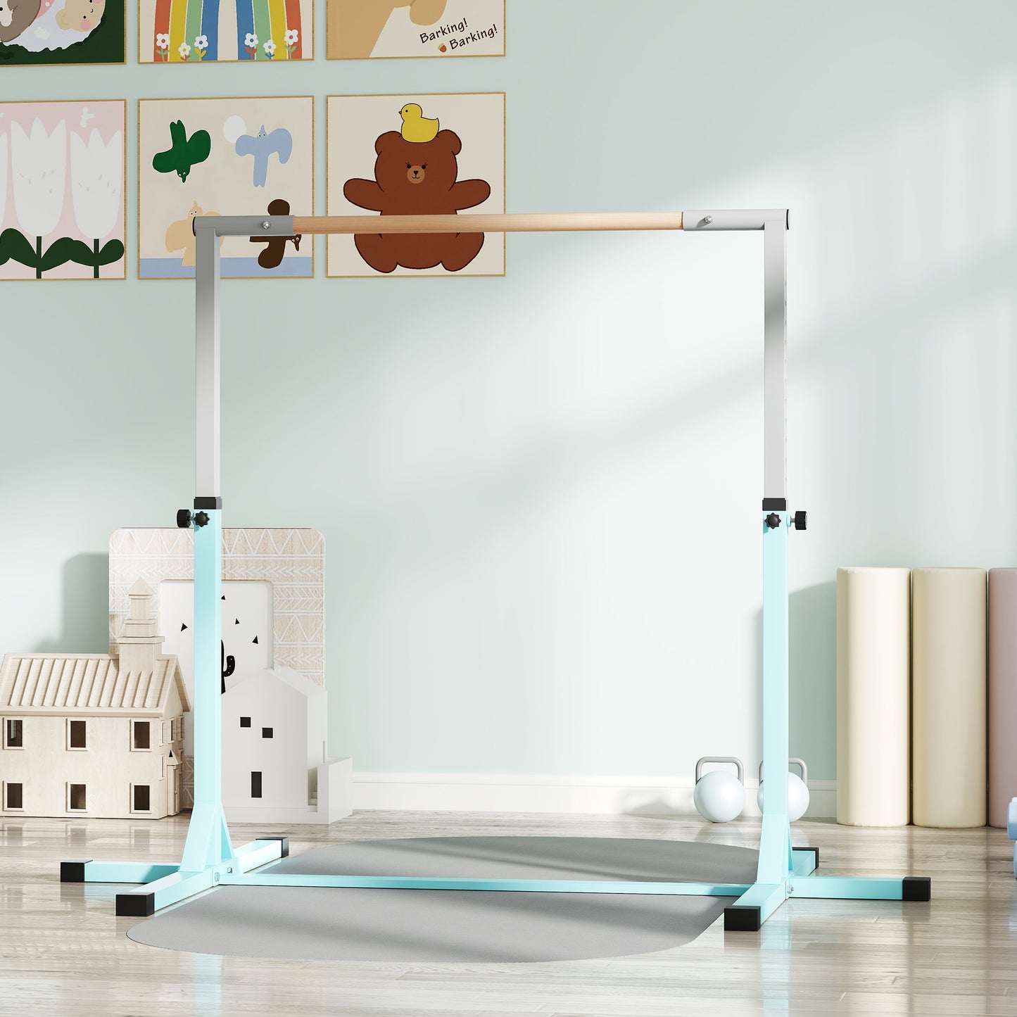 Height Adjustable Gymnastics Horizontal Bar for Kids (2)