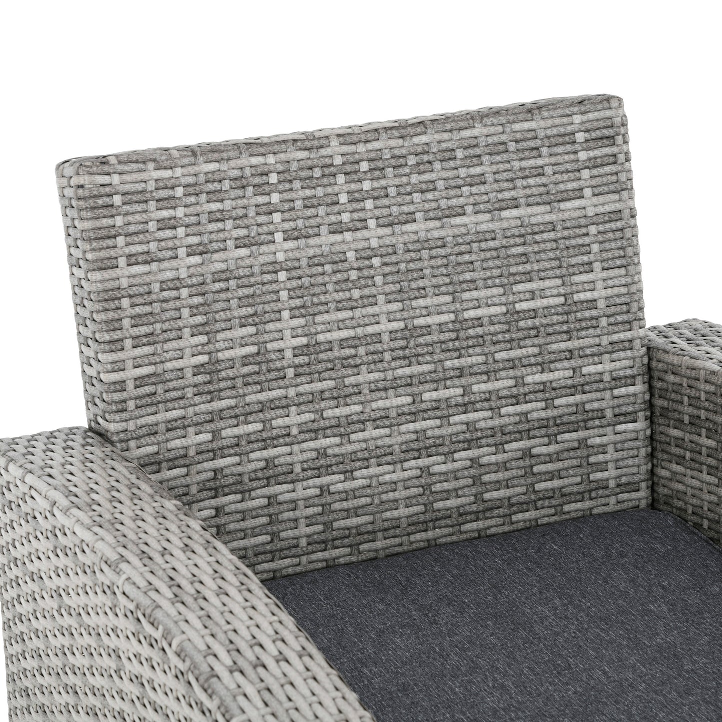 6 Pieces PE Rattan Garden Furniture Set with Three-seat