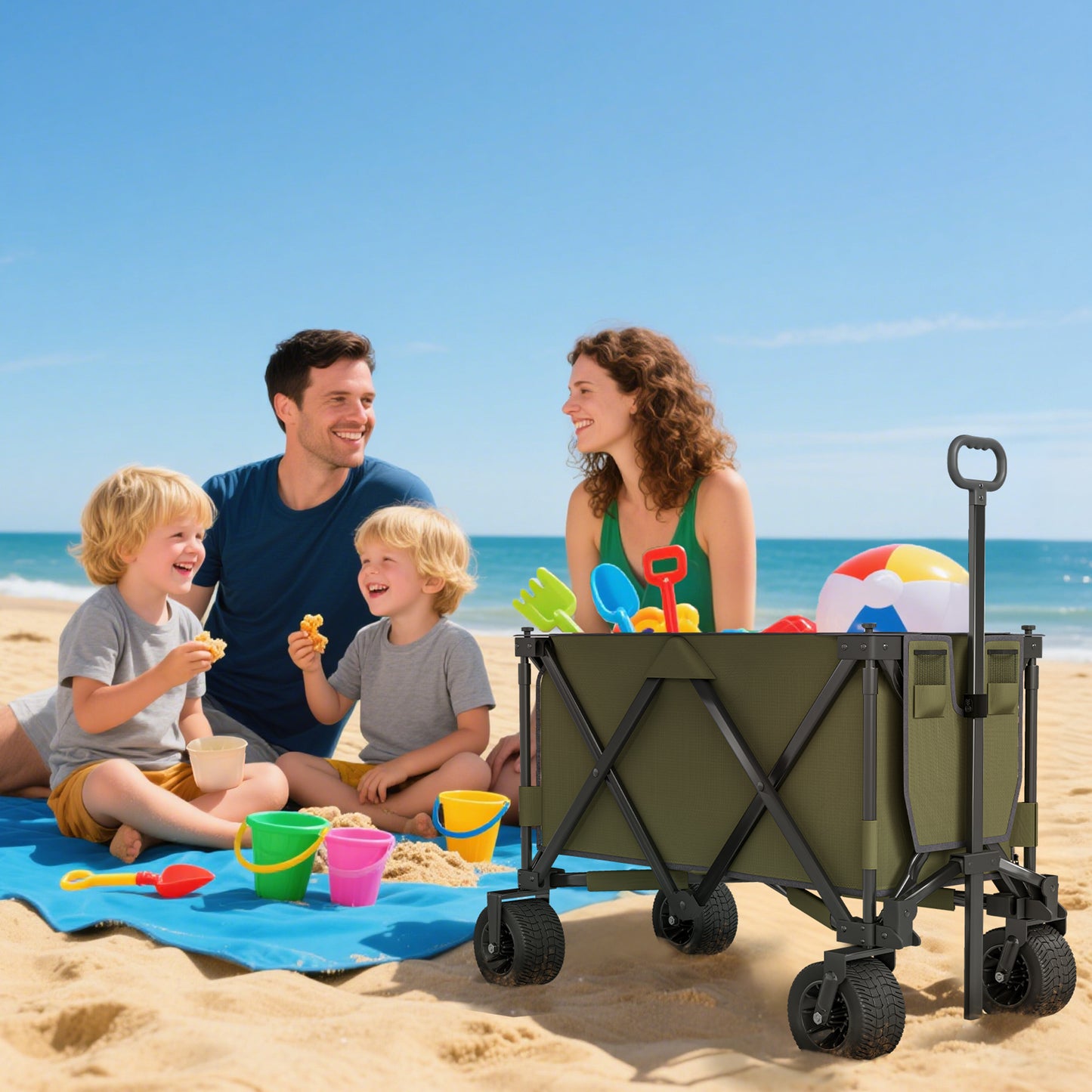 Folding Garden Trolley, Cargo Traile on Wheels