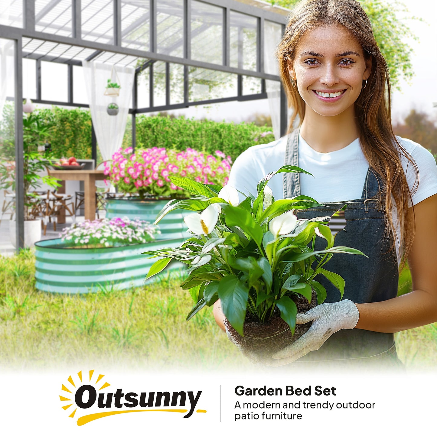 Two-Tier Galvanised Steel Garden Planter