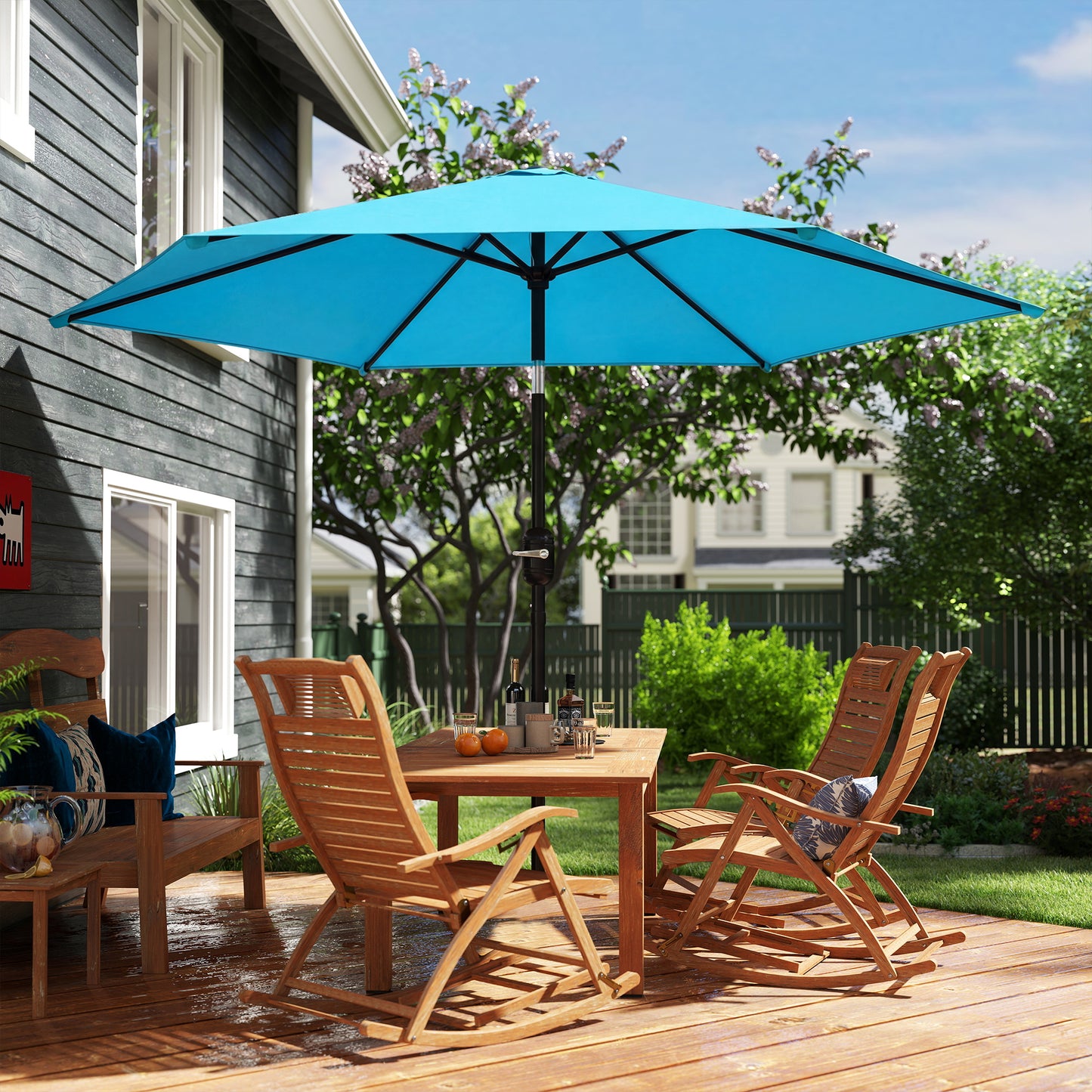 2.6 m Garden Parasol Umbrella with Aluminium Pole (3)