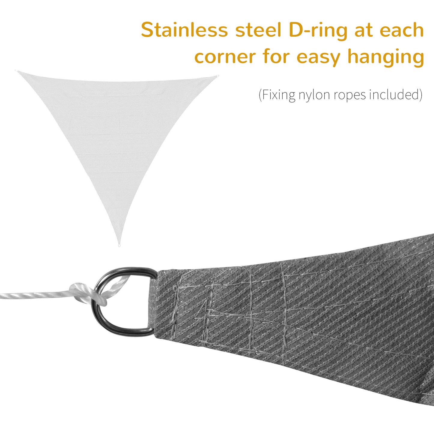 5x5m Triangle Sun Shade Sail Outdoor UV Protection HDPE Canopy w/