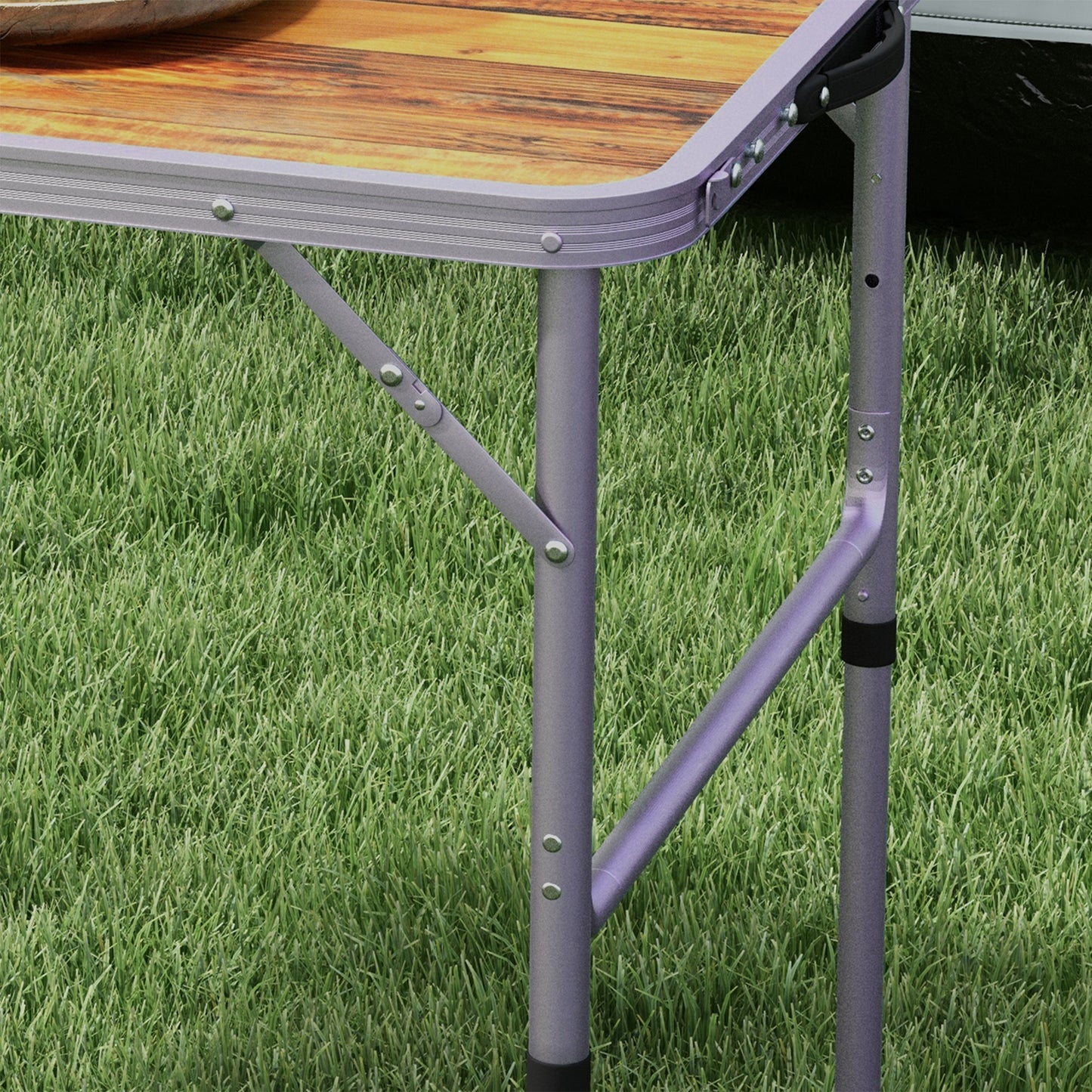 3ft Folding Camping Table Height Adjustable Aluminium Outdoor