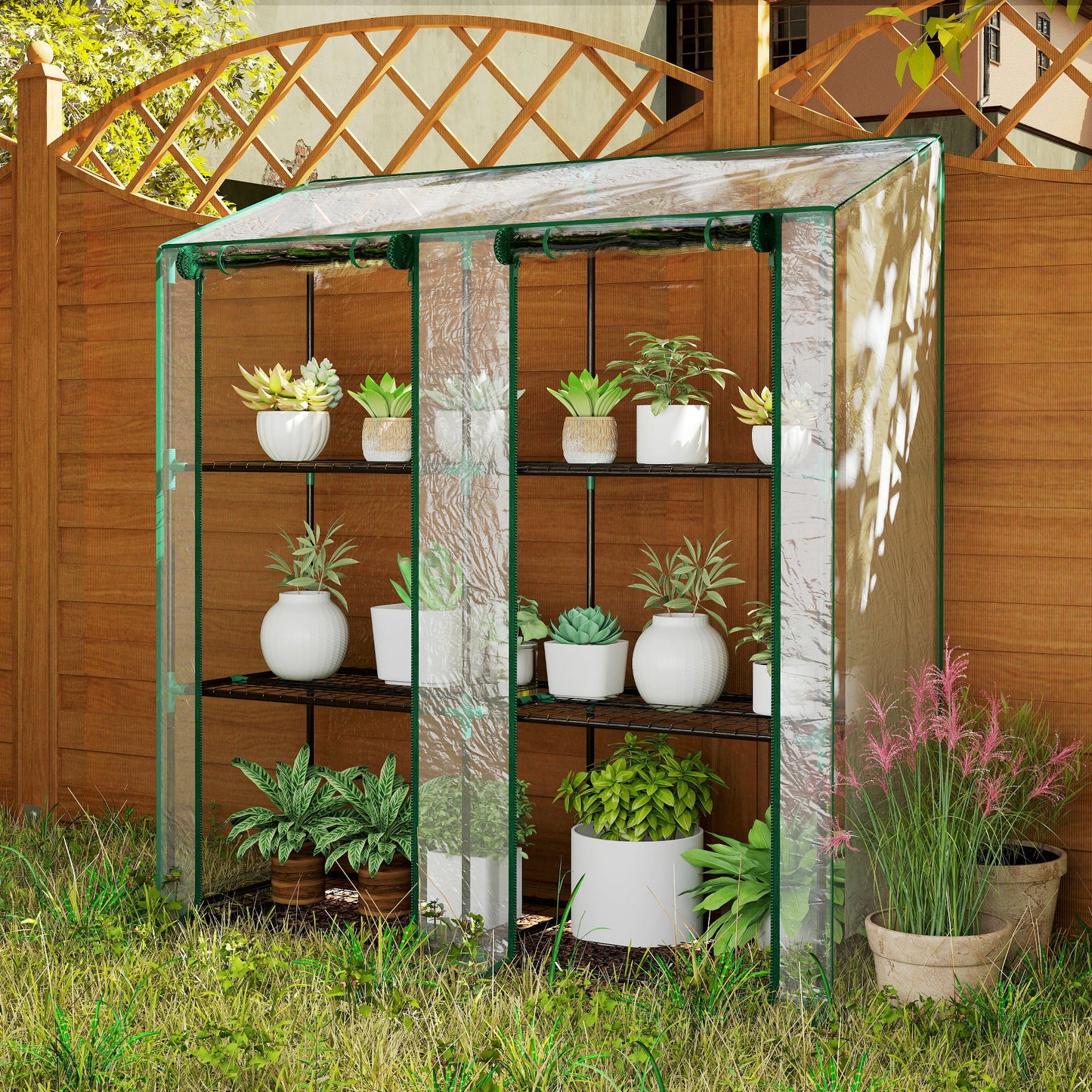 46 x 143cm Three-Shelf Mini Greenhouse