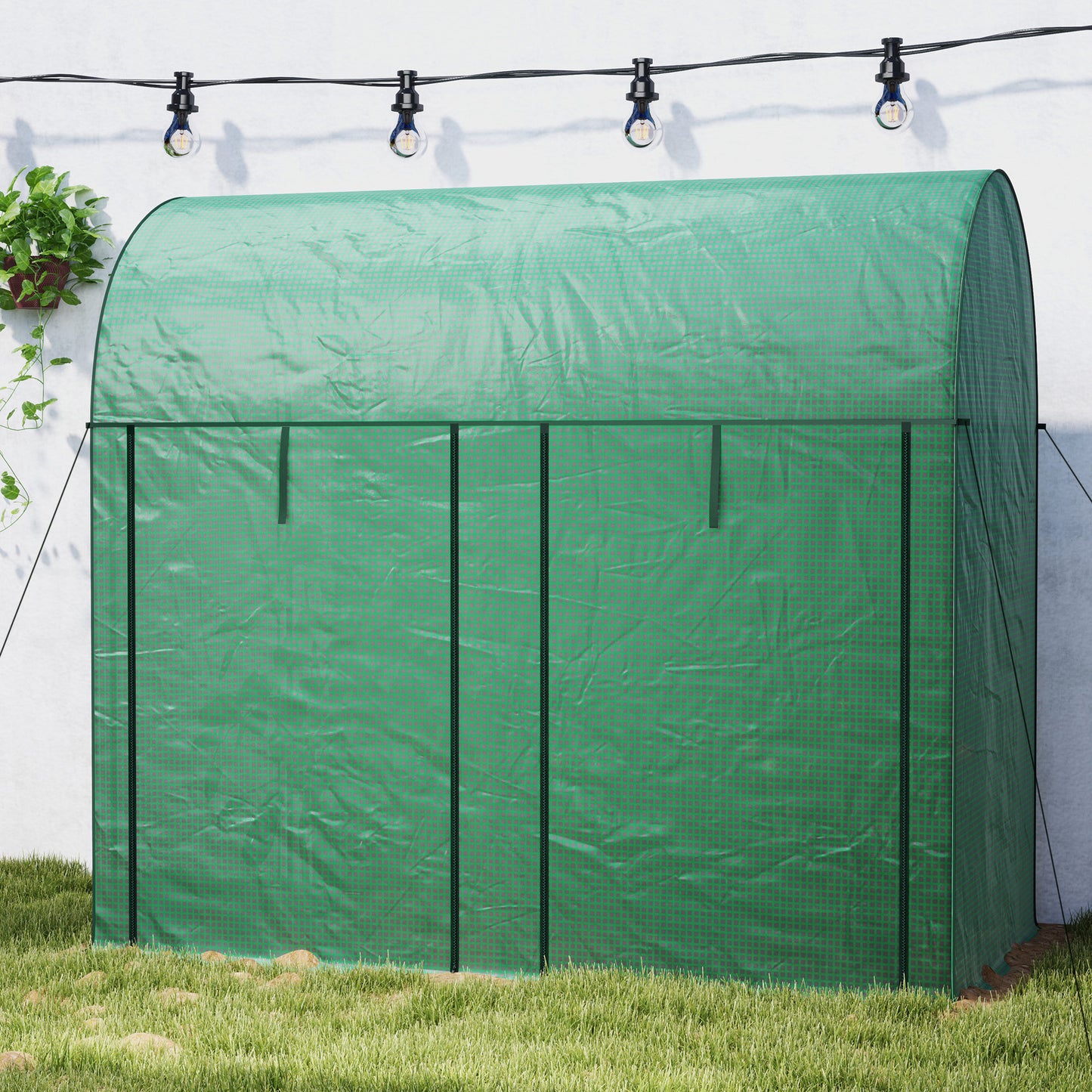 200 x 100cm Walk-In Greenhouse, with Zipped Doors