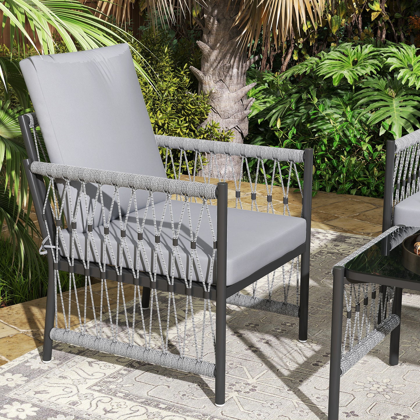 4 Piece Rattan Garden Furniture Set (1)