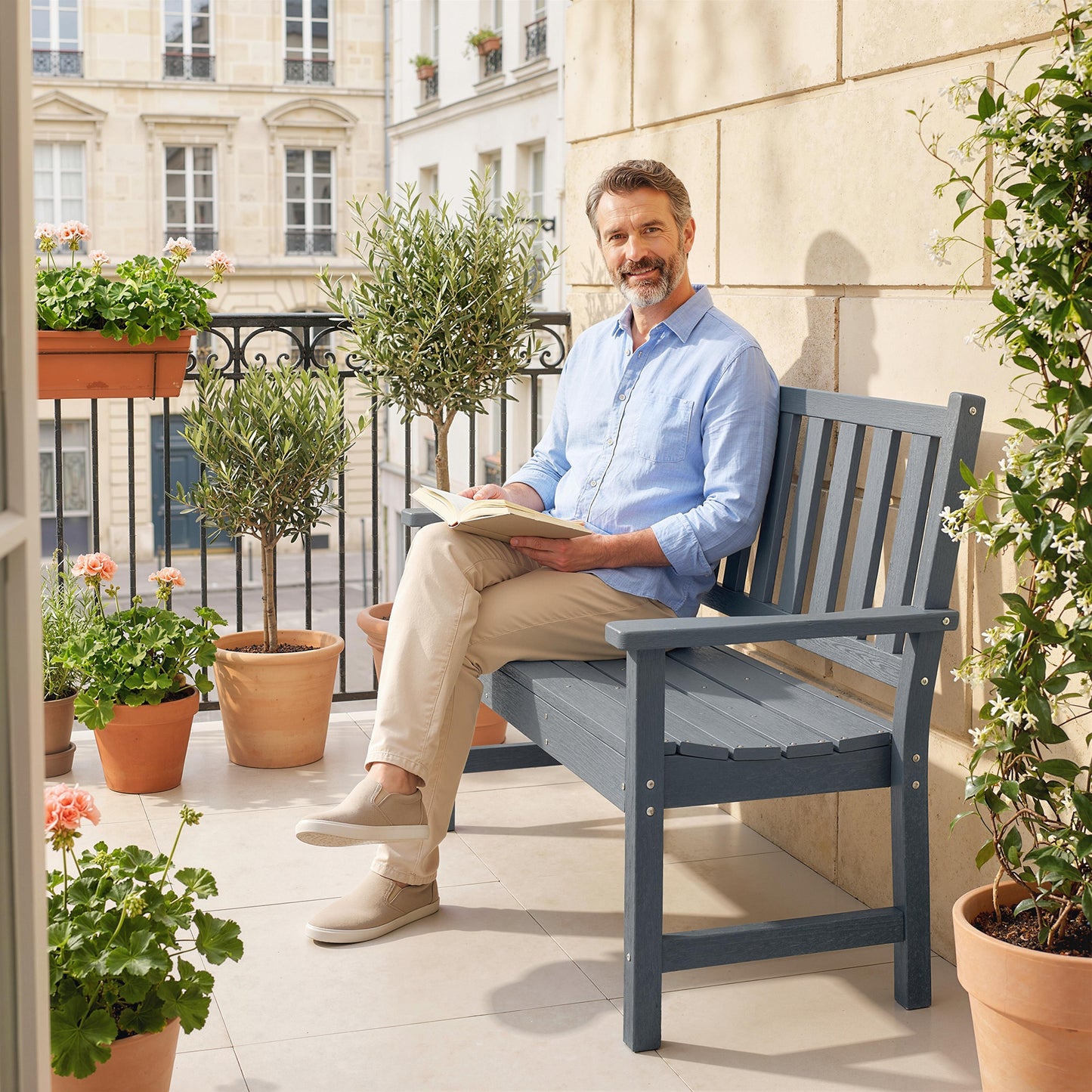 2 Seater Plastic Garden Bench