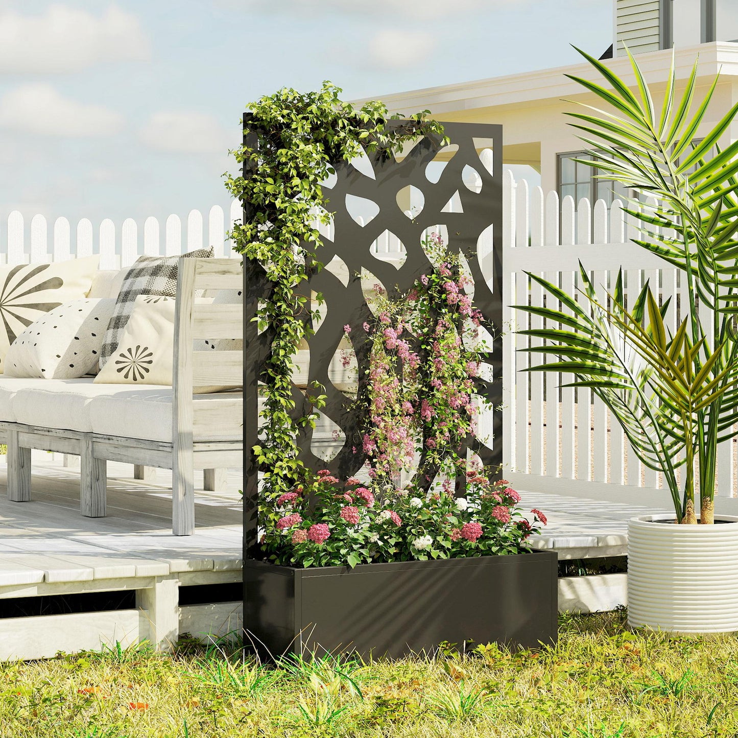 Metal Raised Garden Bed with Trellis