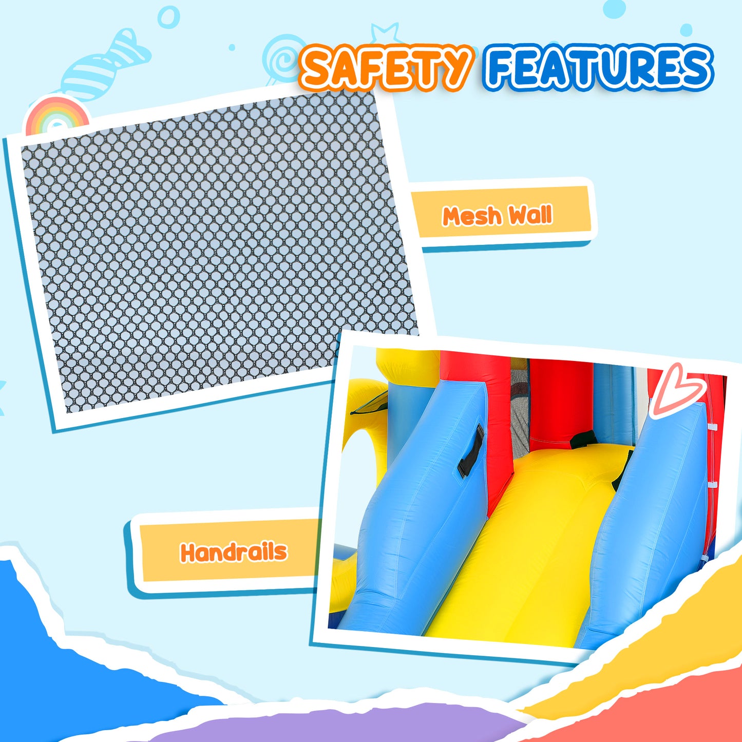Inflatable Bouncy Castle, Kids Water Bounce House 6 in 1