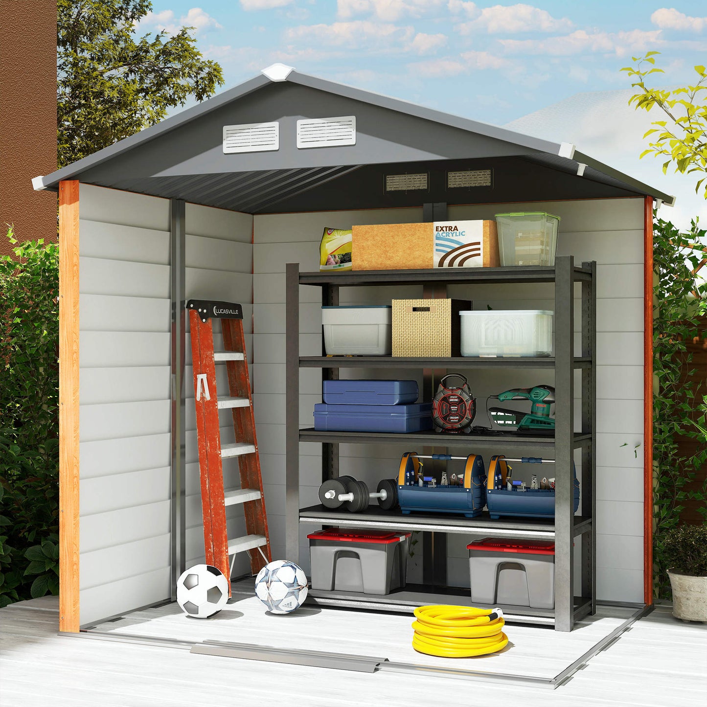 6.5 x 5ft Metal Garden Shed