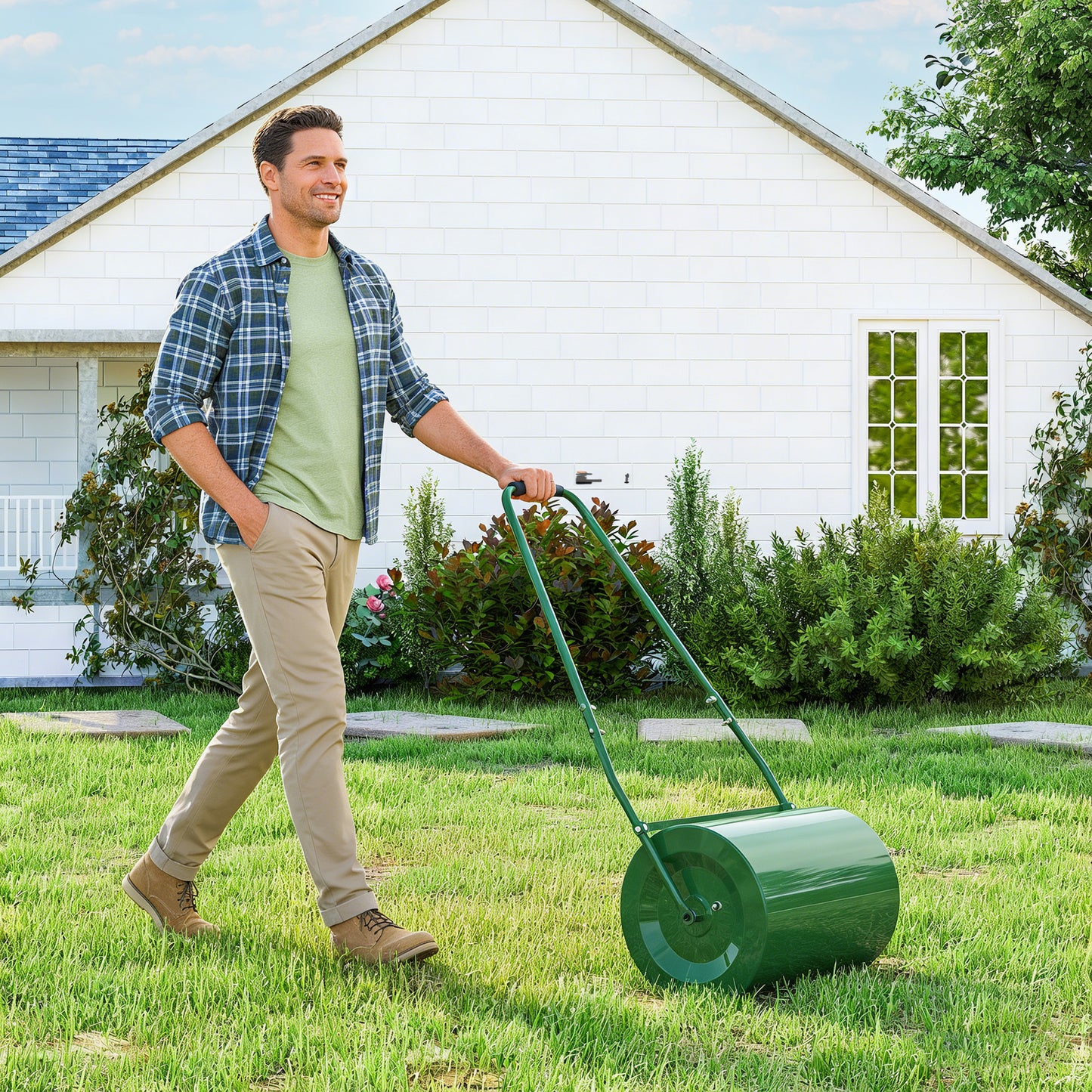 63 L Garden Lawn Roller with Water/Sand Filled Drum